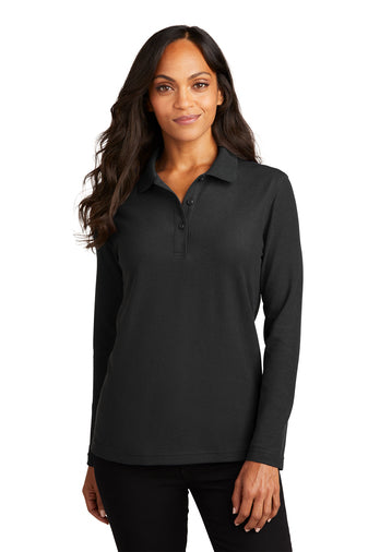 L500LS Women's Port Authority® Silk Touch™ Long Sleeve Polo with DPW Logo