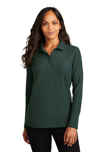 L500LS Women's Port Authority® Silk Touch™ Long Sleeve Polo with DPW Logo