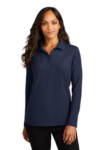 L500LS Women's Port Authority® Silk Touch™ Long Sleeve Polo with DPW Logo