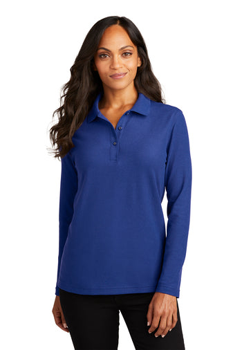 L500LS Women's Port Authority® Silk Touch™ Long Sleeve Polo with DPW Logo