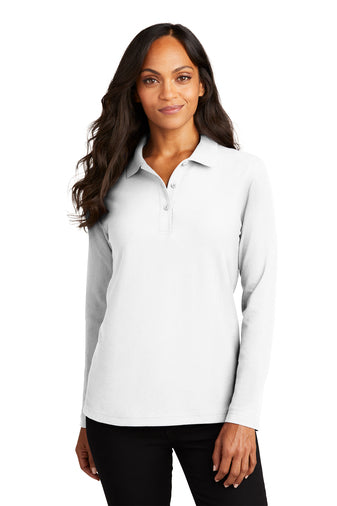 L500LS Women's Port Authority® Silk Touch™ Long Sleeve Polo with DPW Logo
