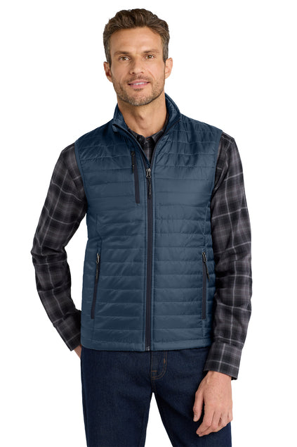 J851 Port Authority® Men's Packable Puffy Vest with DPW Logo