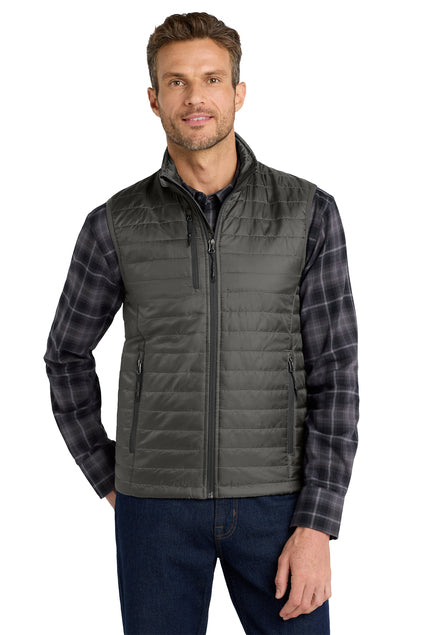 J851 Port Authority® Men's Packable Puffy Vest with DPW Logo
