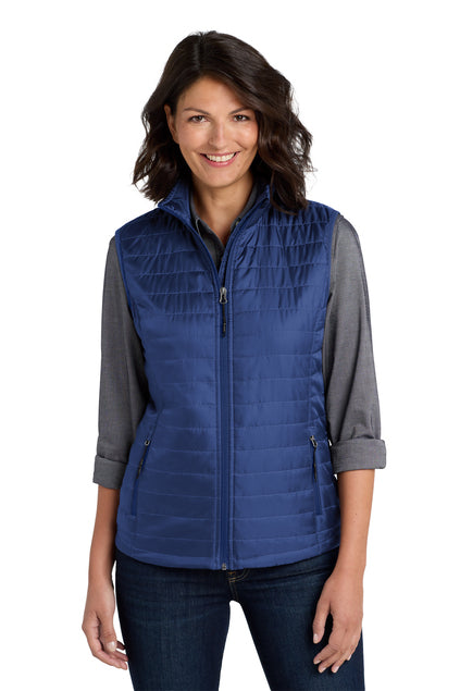 L851 Port Authority® Women's Packable Puffy Vest with DPW Logo