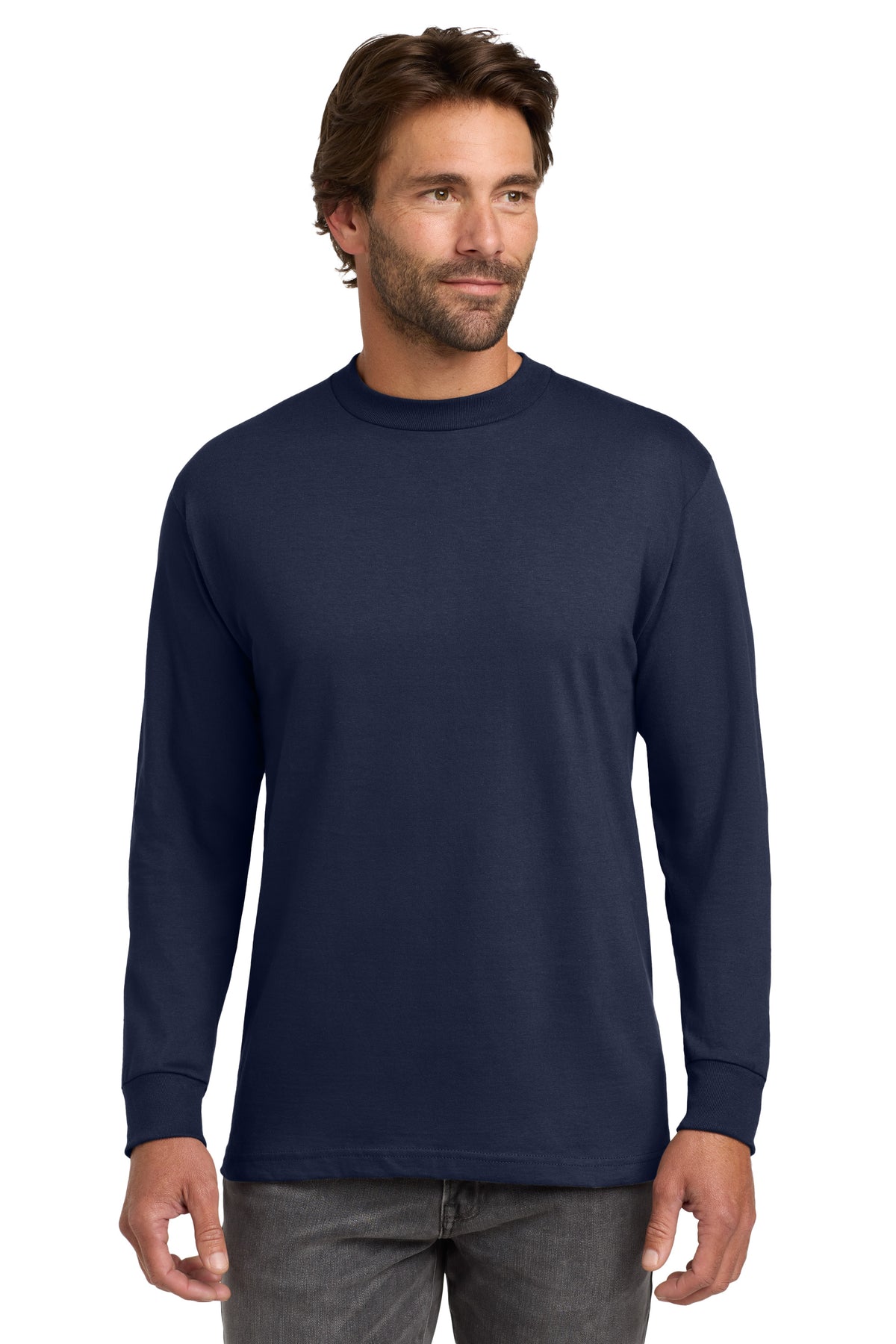 Hanes® Beefy-T® - 100% Cotton Long Sleeve T-Shirt w/ T1 logo