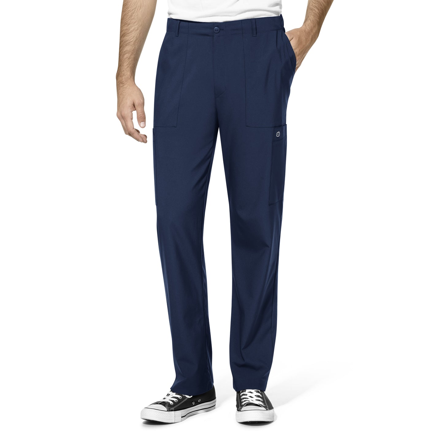 Men's W123 Flat Front Double Cargo Pant- Navy or Black