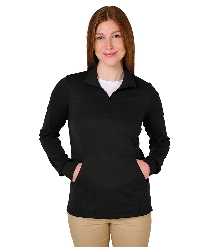 5684 Women's Nu Fitness Quarter Zip with DPW Logo