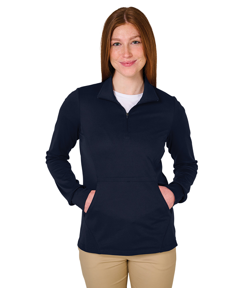 5684 Women's Nu Fitness Quarter Zip with DPW Logo