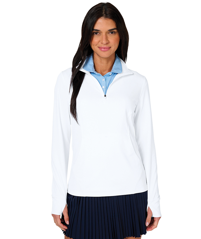 5684 Women's Nu Fitness Quarter Zip with DPW Logo