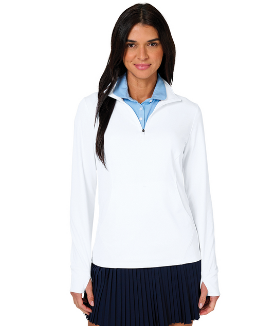 5684 Women's Nu Fitness Quarter Zip with DPW Logo