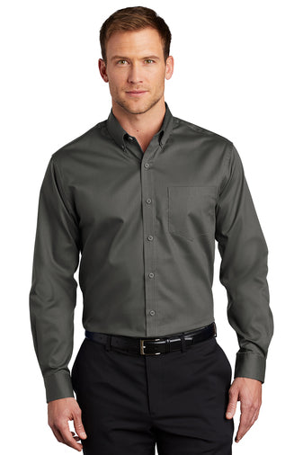 S663 Men's SuperPro Twill Dress Shirt With DPW Logo