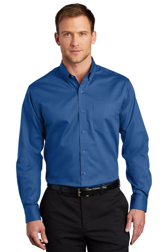 S663 Men's SuperPro Twill Dress Shirt With DPW Logo