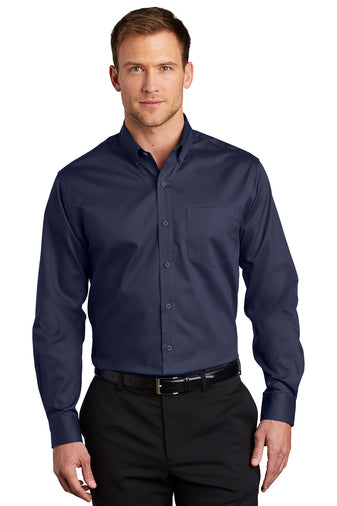S663 Men's SuperPro Twill Dress Shirt With DPW Logo