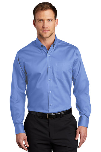 S663 Men's SuperPro Twill Dress Shirt With DPW Logo