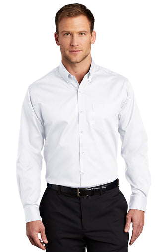 S663 Men's SuperPro Twill Dress Shirt With DPW Logo