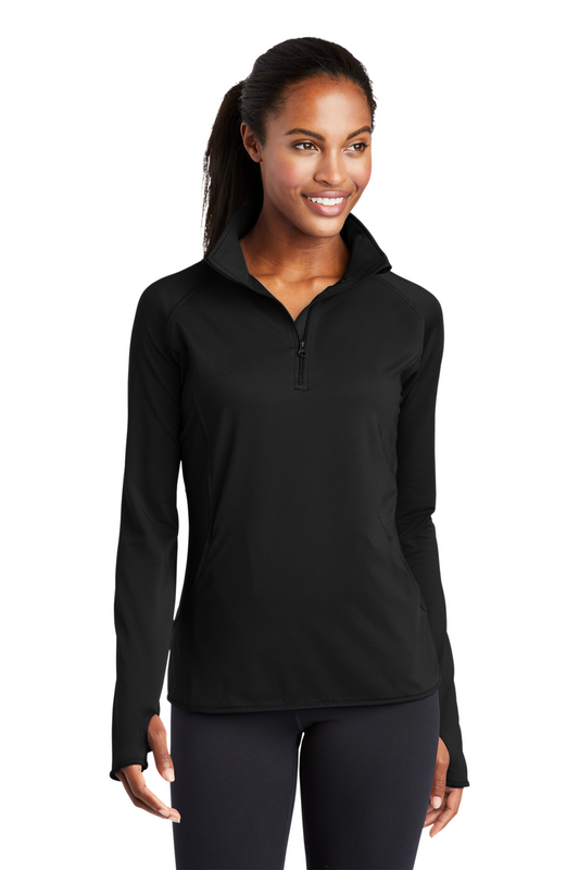 Sport-Tek® Women's Sport-Wick® Stretch 1/4-Zip Pullover - HCSO Black