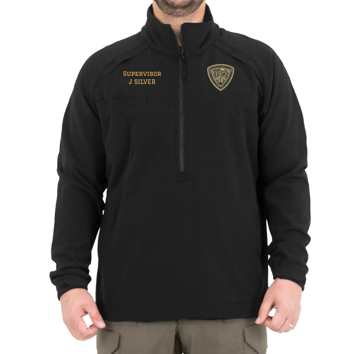 First Tactical Men's Tactix Black Softshell Pullover - SCSO Comm