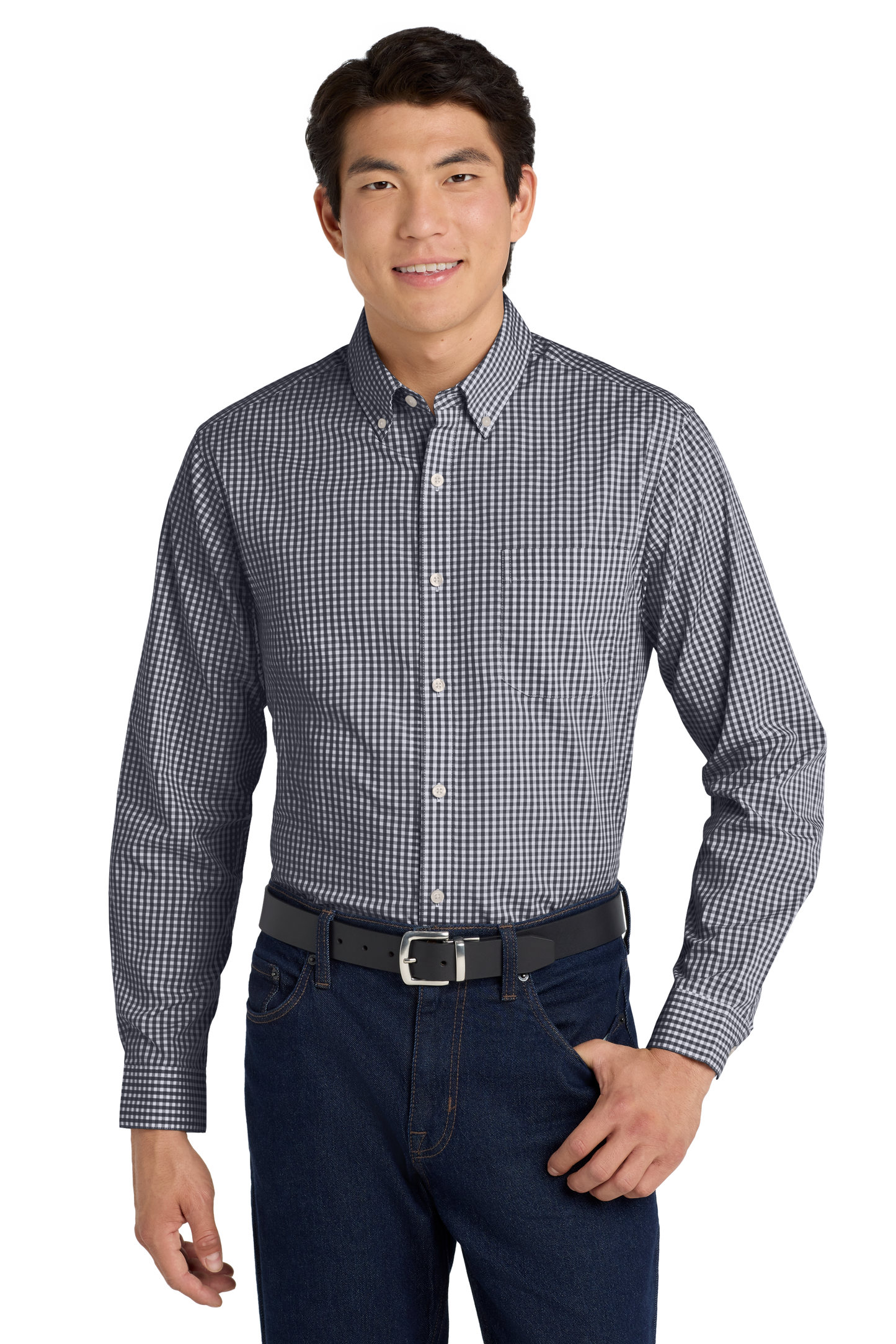 W644 Port Authority® Broadcloth Gingham Easy Care Shirt w/ DPW Logo