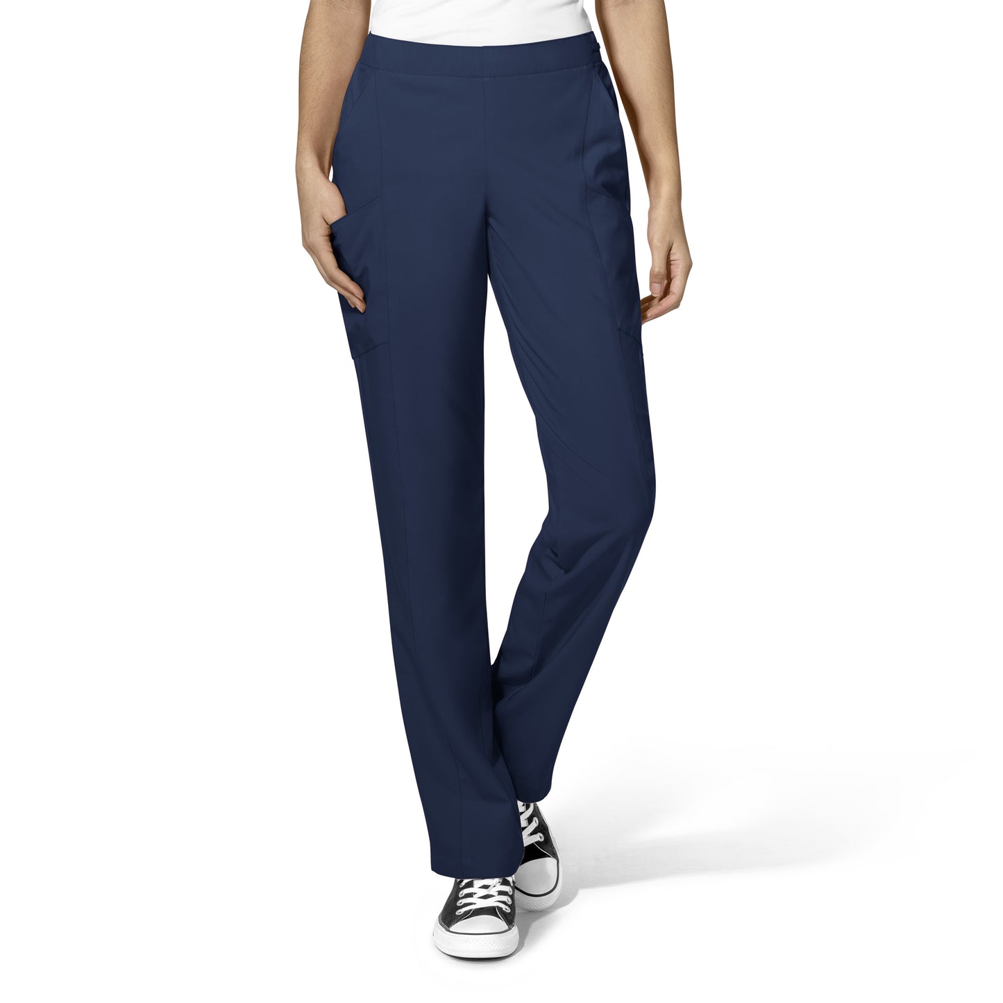 Women's W123 Flat Front Double Cargo Pant- Navy or Black