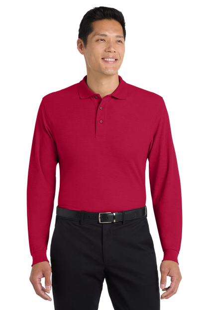 K500LS Men's Port Authority® Silk Touch™ Long Sleeve Polo With DPW Logo