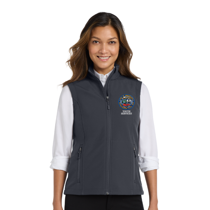 Port Authority® Women's Core Soft Shell Vest L325 w/ Manchester Youth Services logo