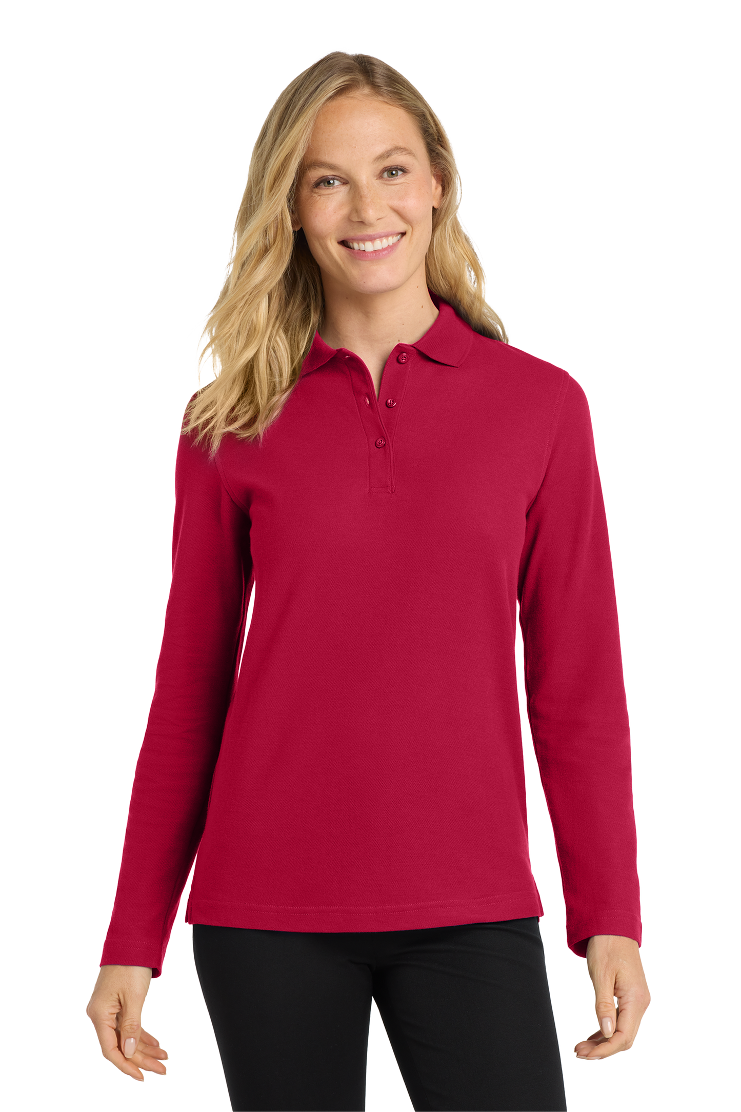 L500LS Women's Port Authority® Silk Touch™ Long Sleeve Polo with DPW Logo