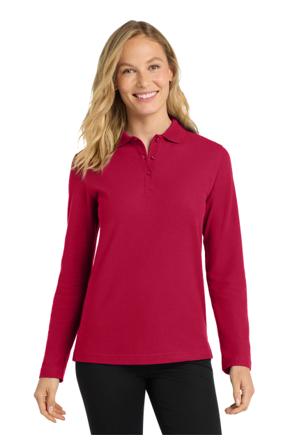 L500LS Women's Port Authority® Silk Touch™ Long Sleeve Polo with DPW Logo