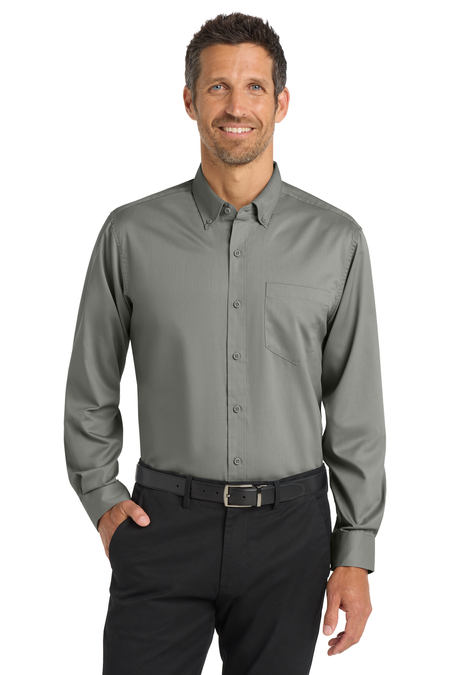 S663 Men's SuperPro Twill Dress Shirt With DPW Logo