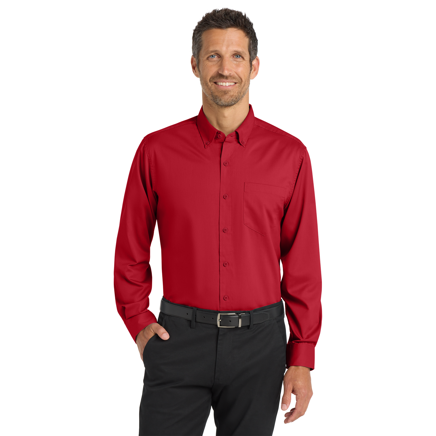 S663 Men's SuperPro Twill Dress Shirt With DPW Logo