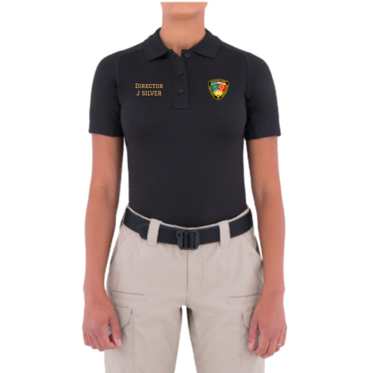 FT Women's Performance SS Black Polo - SCSO Comm