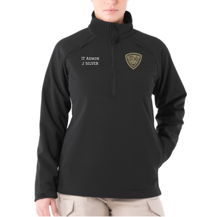 First Tactical Women's Tactix Black Softshell Pullover - SCSO Comm