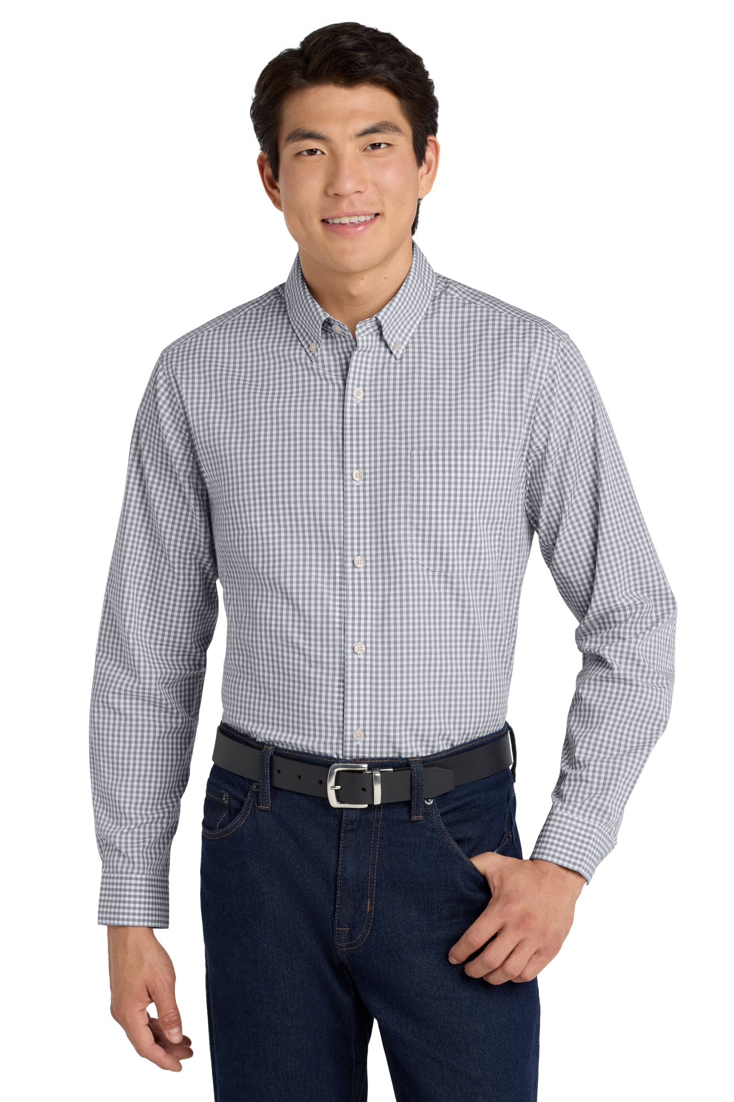 W644 Port Authority® Broadcloth Gingham Easy Care Shirt w/ DPW Logo