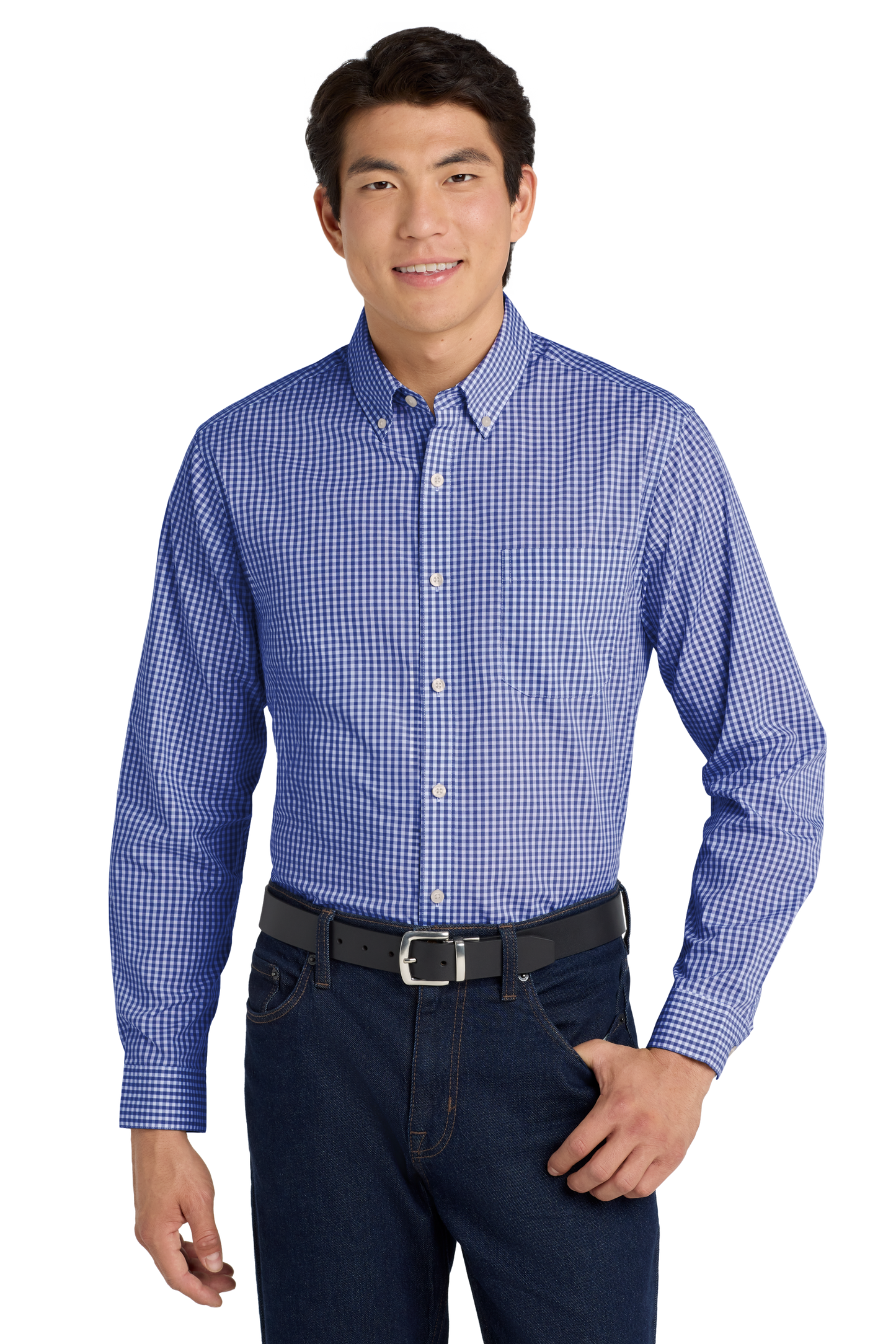 W644 Port Authority® Broadcloth Gingham Easy Care Shirt w/ DPW Logo