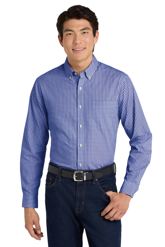 W644 Port Authority® Broadcloth Gingham Easy Care Shirt w/ DPW Logo