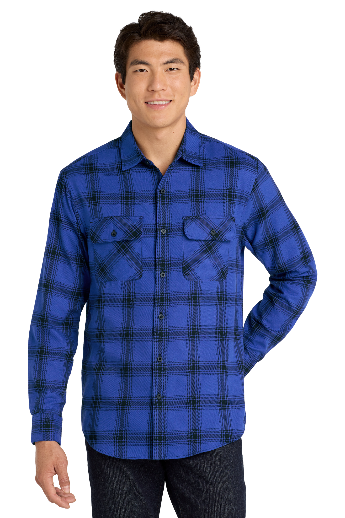 W668 Port Authority® Plaid Flannel Shirt w/ DPW logo
