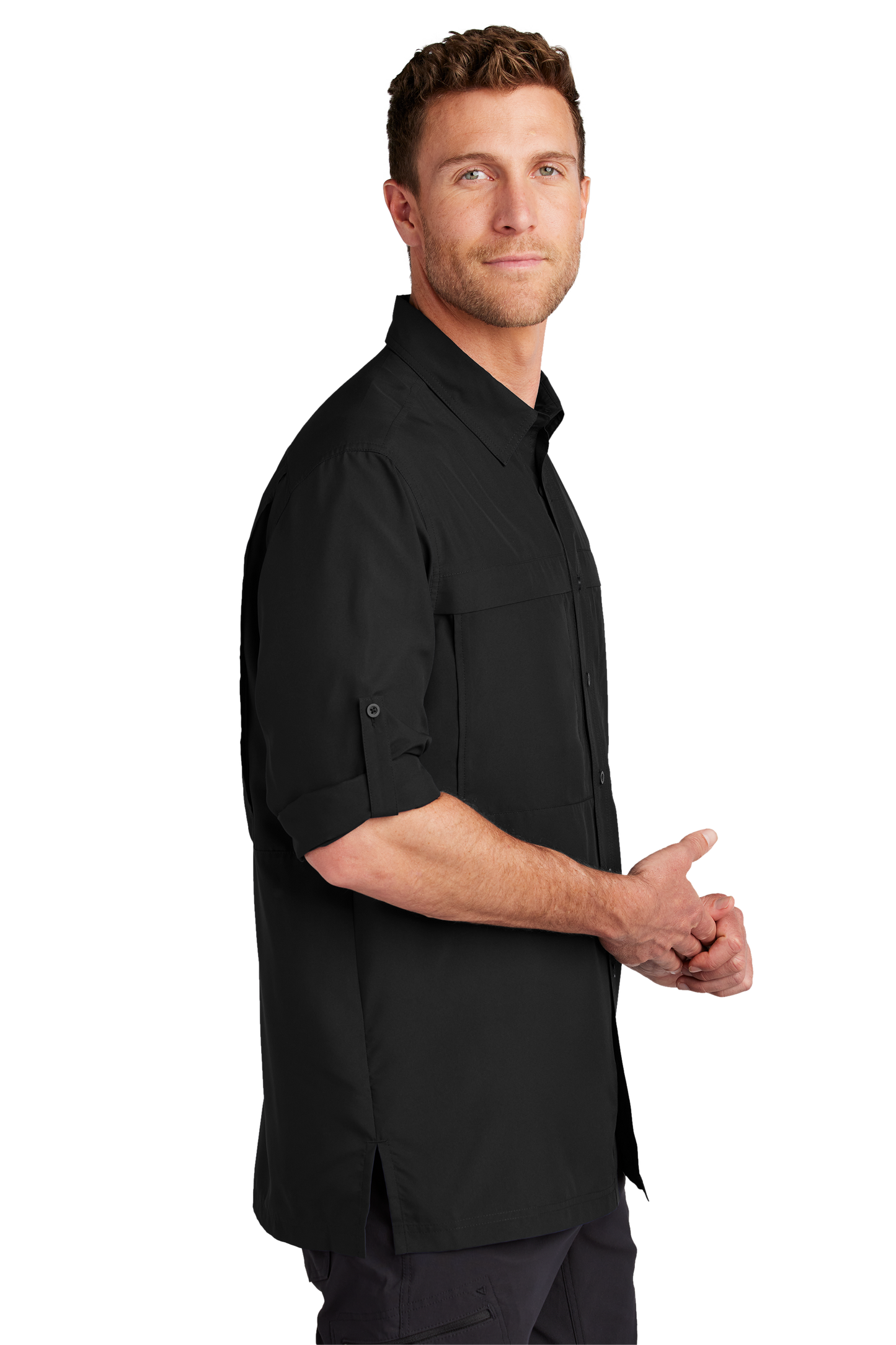 W960 Port Authority® Long Sleeve UV Daybreak Shirt w/ DPW logo