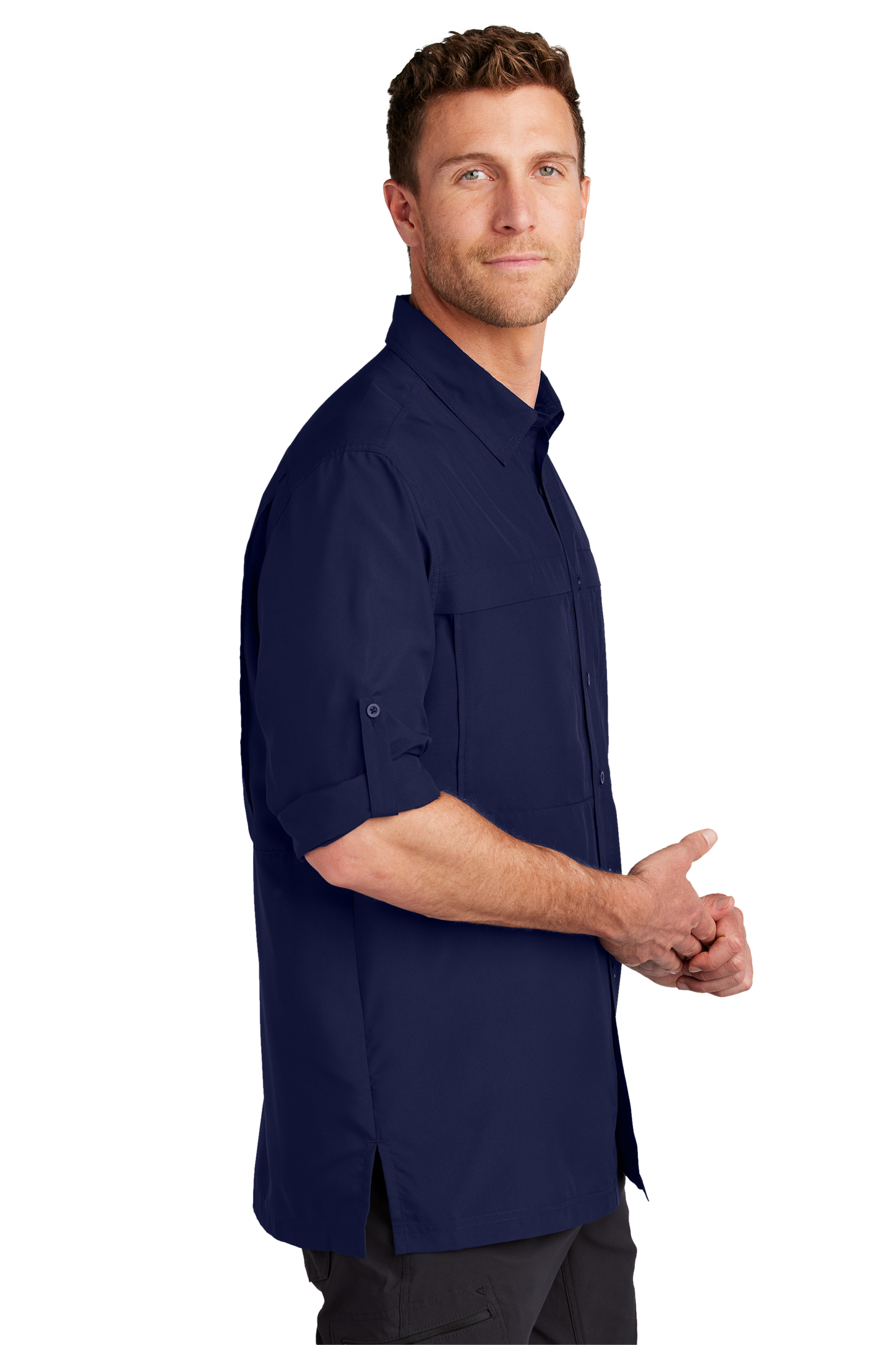 W960 Port Authority® Long Sleeve UV Daybreak Shirt w/ DPW logo