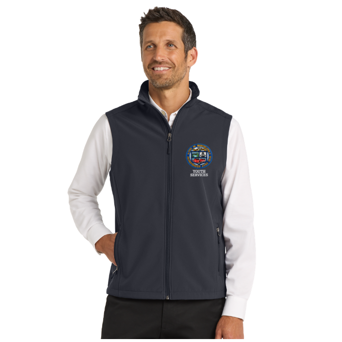 Port Authority® Men's Core Soft Shell Vest J325 w/ Manchester Youth Services logo